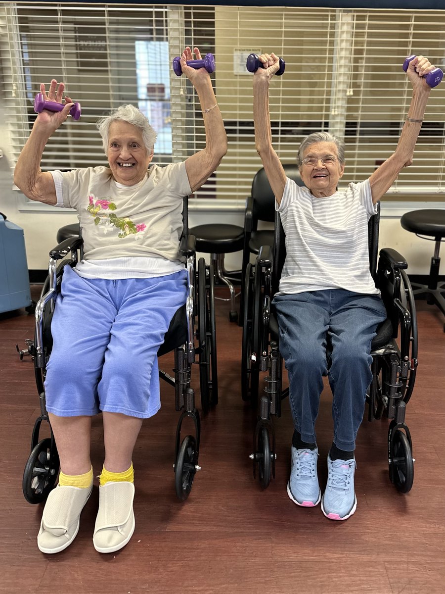 You're never too old to get that workout in 💪 😉 
192 years between the two of these beauties!!
Our Therapy team rocks!
#CypressPointeRehabilitation
