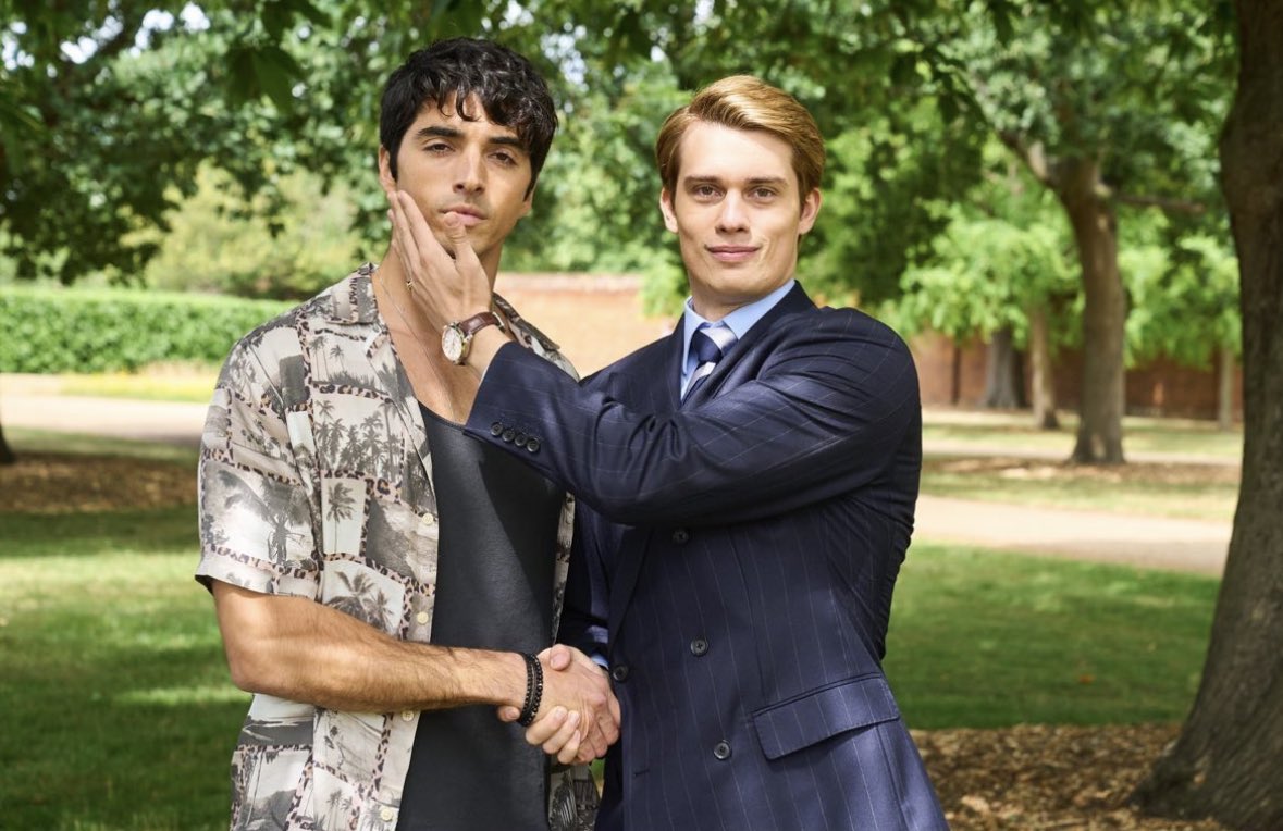 a little bts moment between our favs from <a href="/RWRBonPrime/">Red, White & Royal Blue on Prime</a>