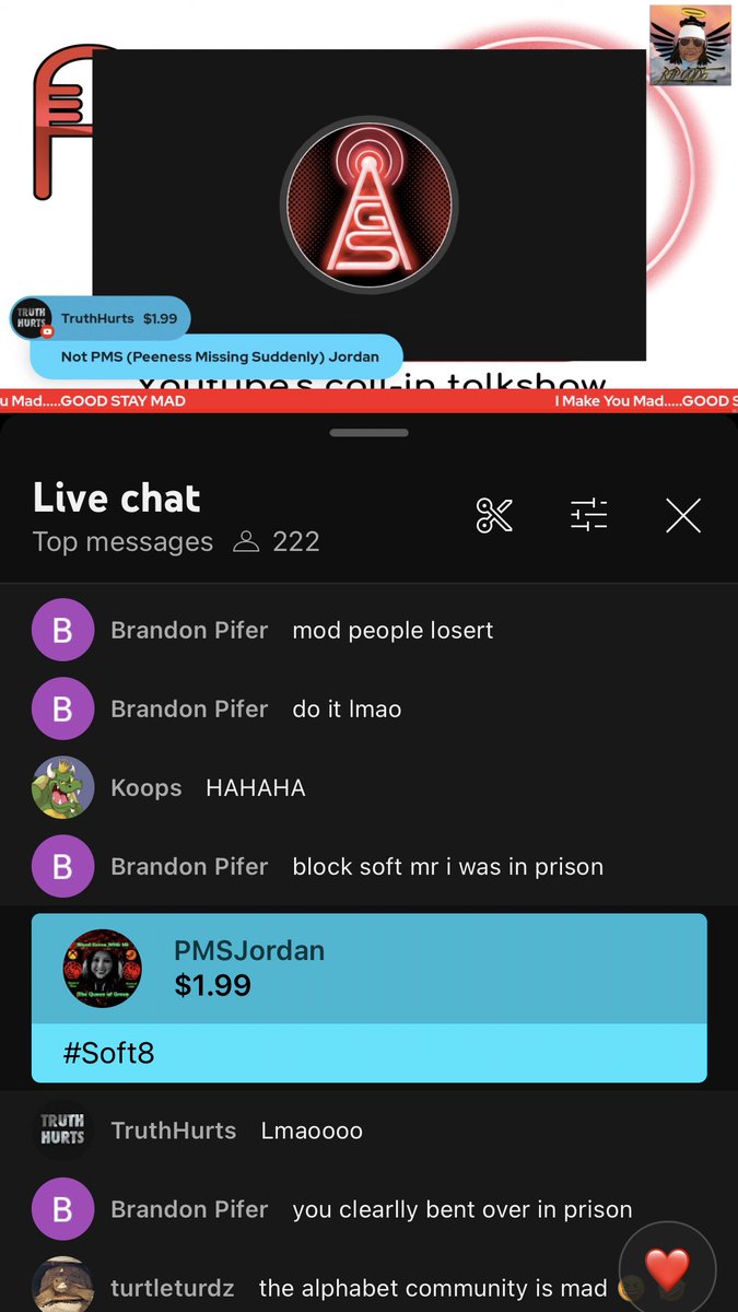 PMS_Jordan's tweet photo. Well #Soft8 threw out transphobic comments at me since I ratioโed him. Then when I clap back he blocks me. Now heโs having an emergency podcast to cry about me. ๐ https://t.co/BGFpQgSeB1