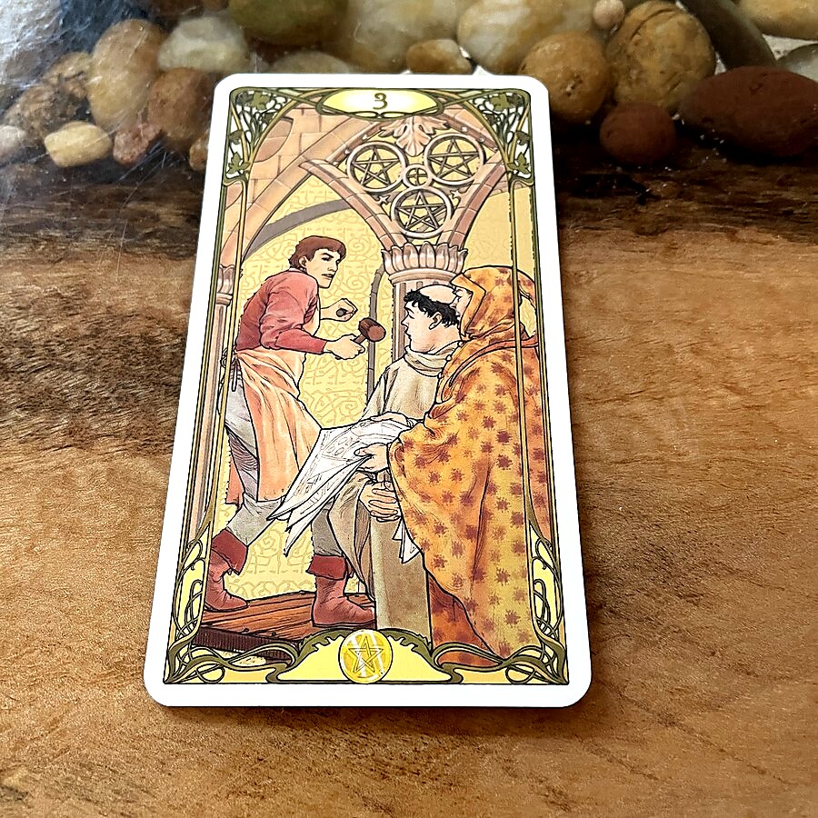 fenice's tweet image. The 3 of Pentacles symbolizes collaboration and hard work in reaching financial security. Remember, prosperity blooms when talents are united. #FinancialSecurity #3ofPentacles