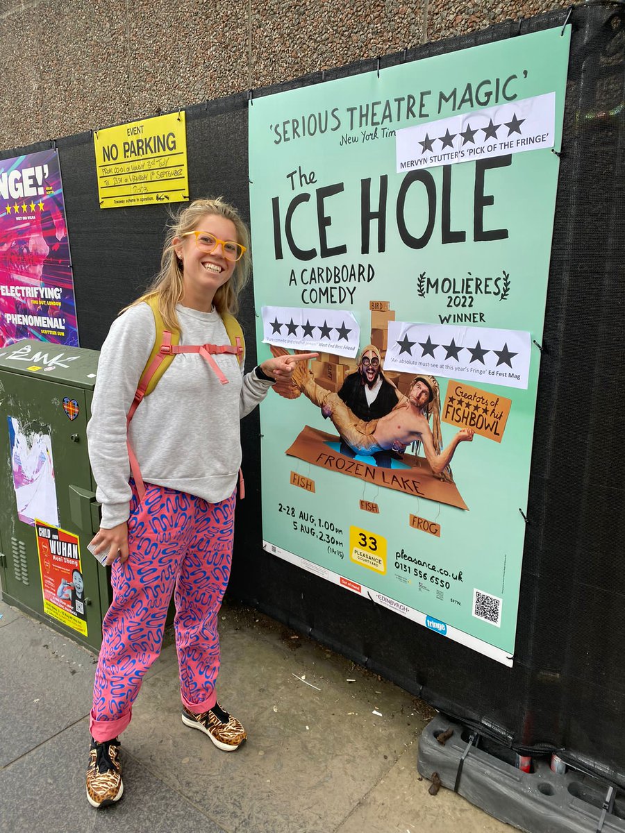 michellej_uk's tweet photo. Funny thing seeing your two 5* reviews so far this fringe quote you on their massive posters! #edfringe #fillyerboots @EdFestMag https://t.co/cm5URLD21P