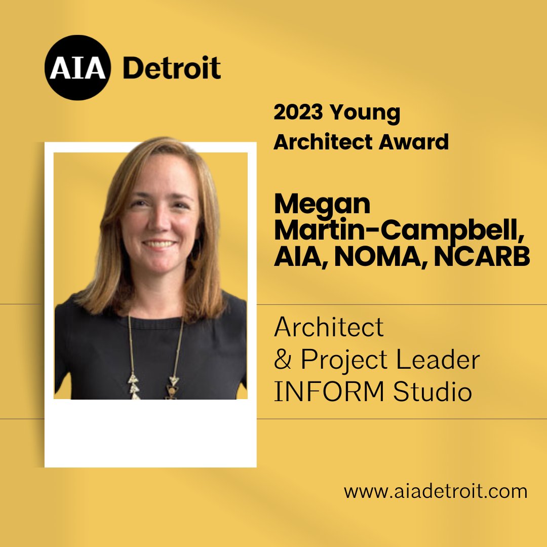 AIADetroit's tweet image. Congratulations, Megan Martin-Campbell, AIA, NOMA, NCARB, Project Architect at INFORM Studio and AIA Detroit 2023 Young Architect Award Winner! 👏

Learn more about her expansive career here:
lnkd.in/dsjfxCf

#AIADetroit #detroitarchitecture #detroitarchitect