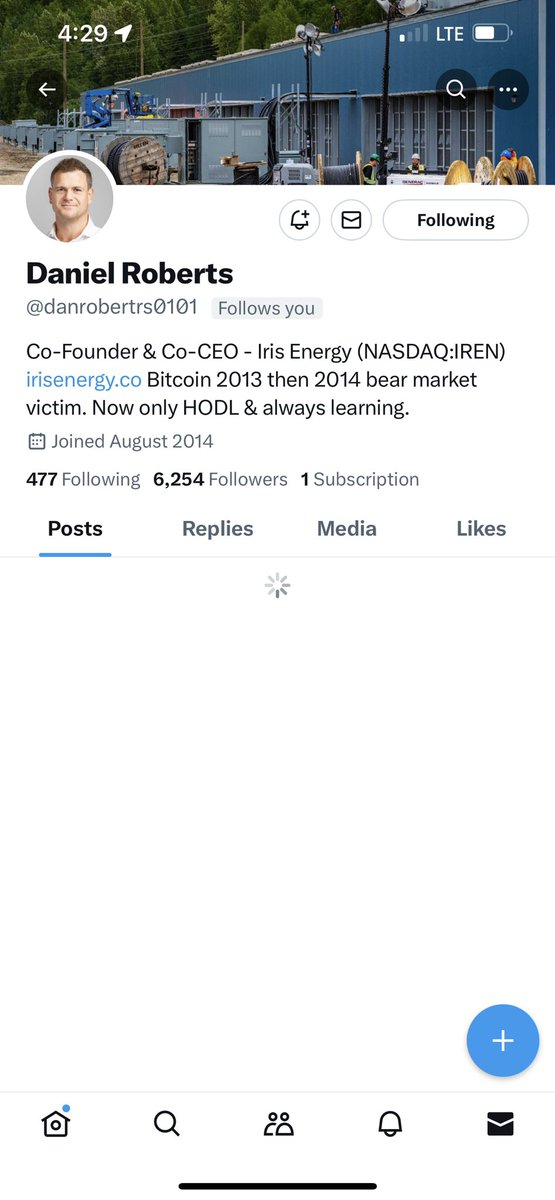 Careful of scammers. An extra r in the name. Has more followers than the real <a href="/danroberts0101/">Daniel Roberts</a> <a href="/irisenergyco/">IREN IR</a>