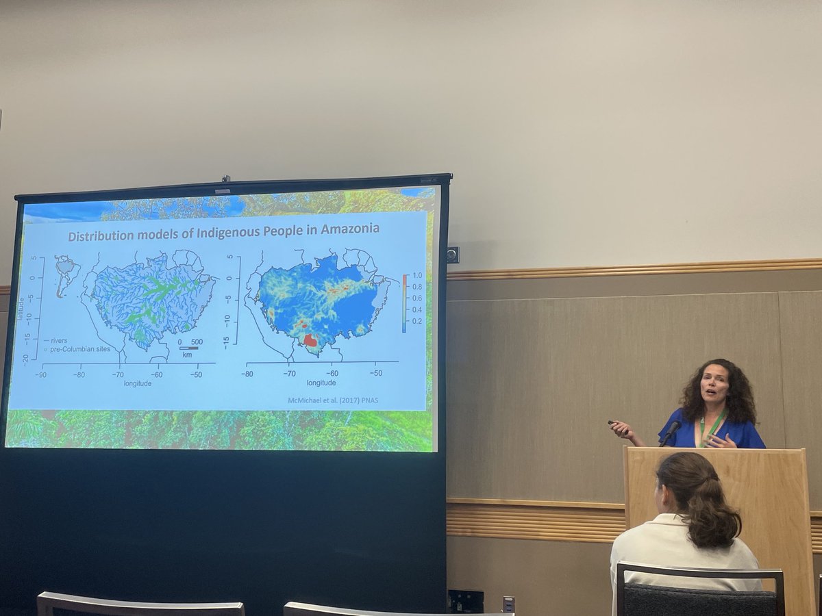Crystal McMichael discussing Amazonian legacies <a href="/paleo/">paleo</a> ⁦<a href="/esa/">European Space Agency</a>⁩ at the Ecological Society of America meeting in Portland. Great talk. ⁦<a href="/IBED_UvA/">IBED</a>⁩