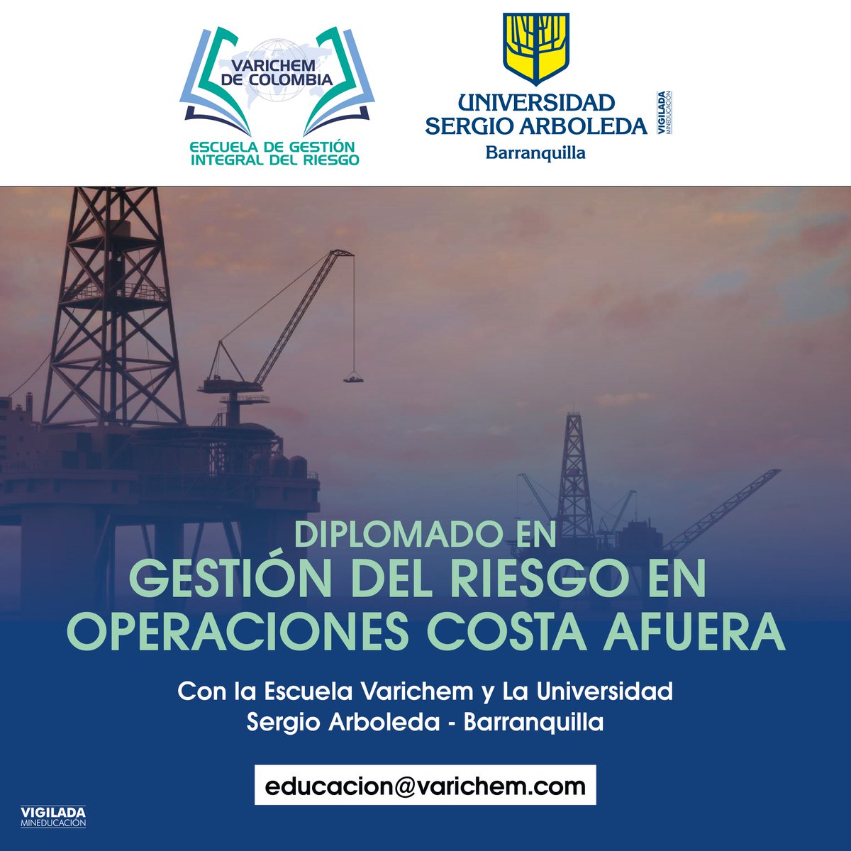 Universidad Sergio Arboleda Barranquilla (@lasergiobq) on Twitter photo <a href="/VarichemCol/">Varichem de Colombia</a> y <a href="/LaSergioBQ/">Universidad Sergio Arboleda Barranquilla</a> se unen para ofrecer el Diplomado en Gestión del Riesgo en Operaciones Costa Afuera, el cual brindará herramientas en la identificación, prevención y atención de emergencias en proyectos costa afuera (offshore). Conoce más: usergioarboleda.edu.co/barranquilla/p… <a href="/VarichemCol/">Varichem de Colombia</a> y <a href="/LaSergioBQ/">Universidad Sergio Arboleda Barranquilla</a> se unen para ofrecer el Diplomado en Gestión del Riesgo en Operaciones Costa Afuera, el cual brindará herramientas en la identificación, prevención y atención de emergencias en proyectos costa afuera (offshore). Conoce más: usergioarboleda.edu.co/barranquilla/p…