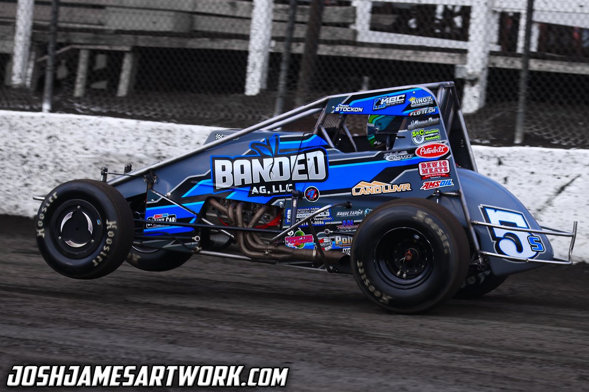 Chase Stockon stands on the gas at the Macon Speedway during USAC National Sprint Car 'Top Gun' action! #joshjamesartwork <a href="/bandedagllc/">Banded Ag, LLC</a>