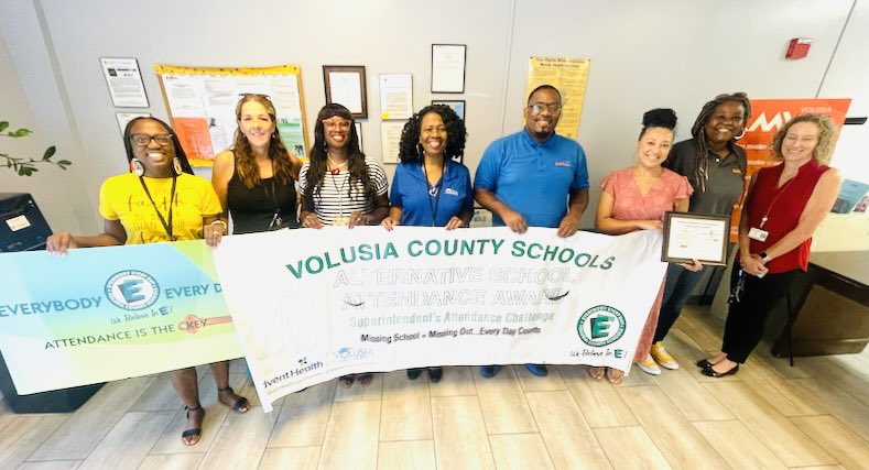 Today, School Social Services celebrated AMIKids Edu Dir, Grisel Torres and her staff/students as the 1st Place Alternative Sch winner for the Supt Attendance Challenge reducing chronic absenteeism by 4.5% for the 3rd 9wks of the  2022-2023 SY.<a href="/Deltafoxy/">Dee Martin</a> <a href="/volusiaschools/">Volusia County Schools</a> <a href="/AMIkids/">AMIkids</a>
