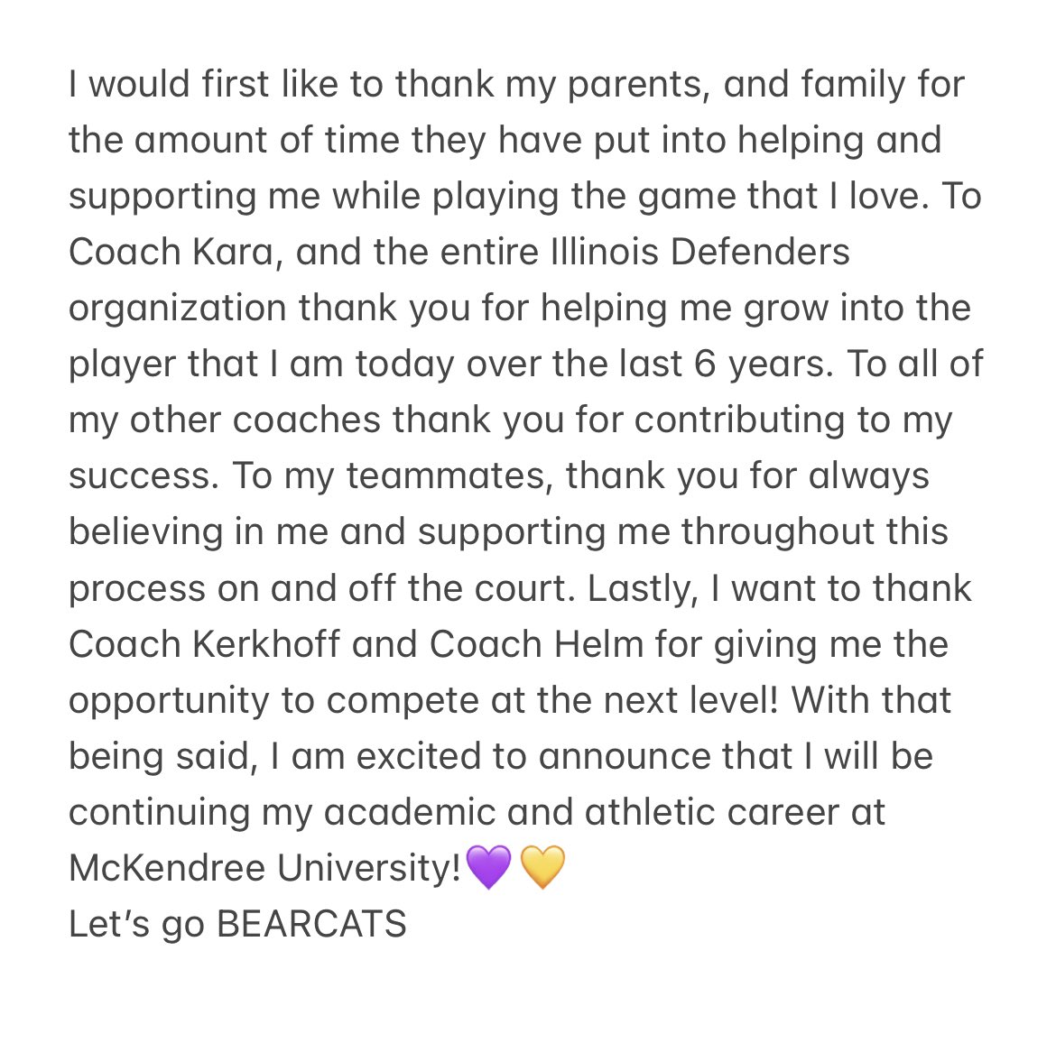 Morgan (@morganfeil1) on Twitter photo Officially a bearcat!!💜💛<a href="/CoachK_40/">Kari Kerkhoff</a> <a href="/McKendreeWBB/">McKendree WBB</a> <a href="/ILDefenders/">Illinois Defenders</a> <a href="/MightyMacBball/">McAuleyBasketball</a> Officially a bearcat!!💜💛<a href="/CoachK_40/">Kari Kerkhoff</a> <a href="/McKendreeWBB/">McKendree WBB</a> <a href="/ILDefenders/">Illinois Defenders</a> <a href="/MightyMacBball/">McAuleyBasketball</a>