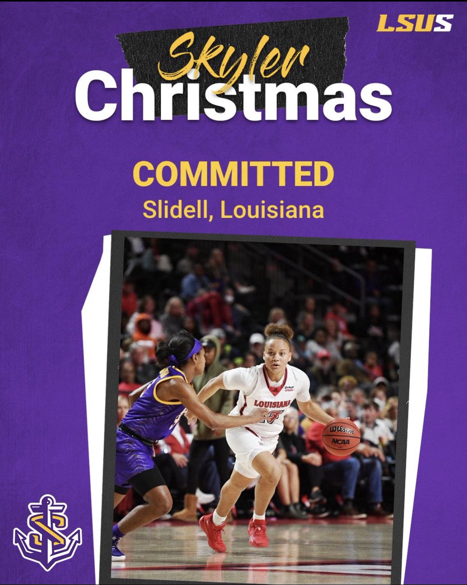 Women’s Basketball would like to welcome Skyler Christmas to the program!

Skyler is a transfer guard from Georgia Southwestern, and spent her freshman season at Lousiana-Lafayette.

#AnchorUp #LSUSWBB