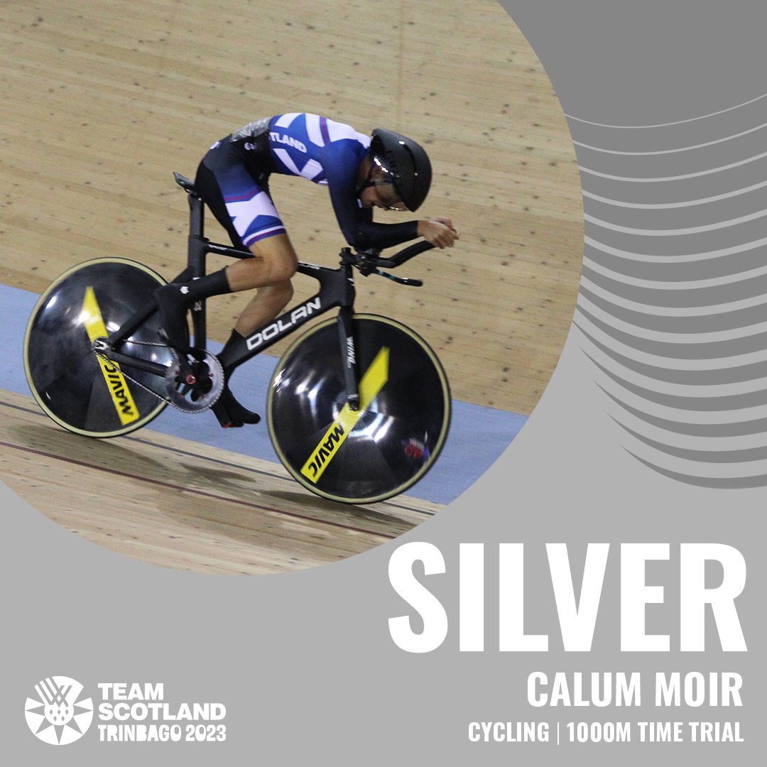 SILVER! Medal rush as Calum Moir takes his second medal of the day and his third of #Trinbago2023 in the Men's Kilo! 🏴󠁧󠁢󠁳󠁣󠁴󠁿🥈