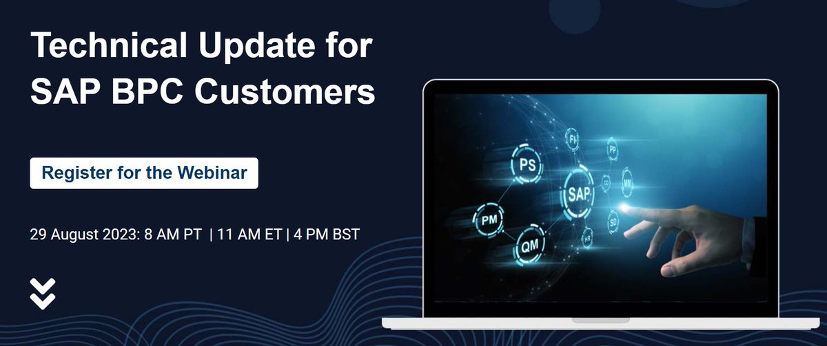 Column5's tweet photo. Do you know the most stable versions of BPC, NetWeaver, HANA, and SQLServer?

Join BPC experts from Column5 in a live webinar premiering August 29th. 

Get actionable strategies that you can use right away.
Register for the webinar today! https://t.co/It9gQlJmRp https://t.co/6AvSRURkQX