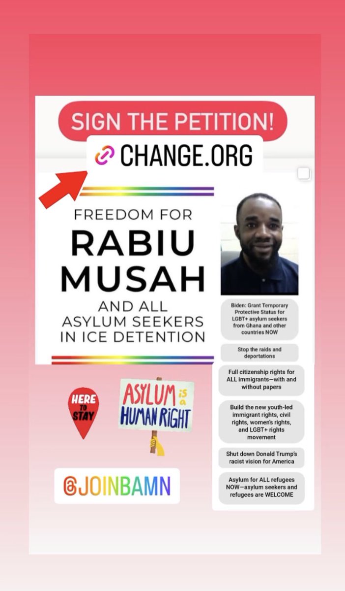 Sign the Petition: change.org/p/freedom-for-… #FreedomForRabiu #StopTheRaidsAndDeportations #AsylumNow #AsylumSeekers #LGBT #TPS #BAMN #BuildTheMovement #Ghana #Immigration #ImmigrantRights #FullCitizenshipRightsForAll BAMN.com