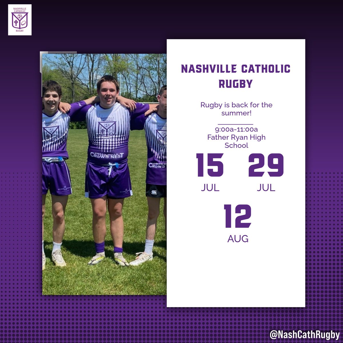 FINAL SUMMER CLINIC THIS SATURDAY!

Register here: forms.gle/7hVt4viETTQwEZ…

Get the school year kicked off right!

#rugby #irishrugby #nashville #catholicrugby #tennessee