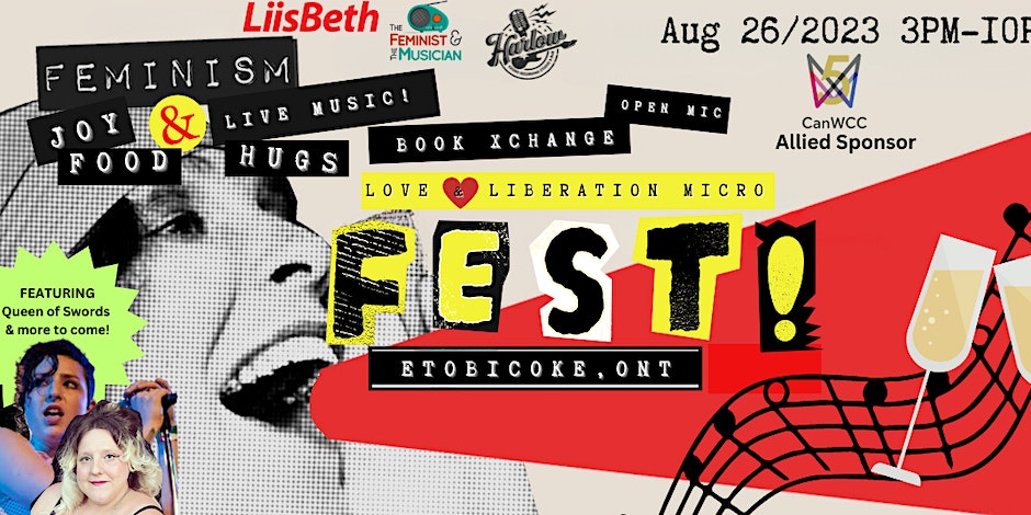 Join us on Aug 26, in Etobicoke, ON, for Liisbeth Love & Liberation Micro Fest! @LiisBethHQ is hosting an outdoor celebration with live music, tarot card readings, food, a feminist book exchange table (bring one, take one) & hugs! Rain or Shine. RSVP 👉 tinyurl.com/3e3wjy5s