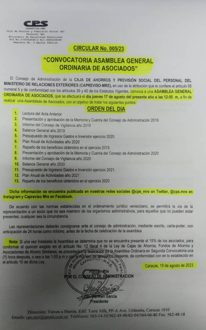 ¡Buenas tardes! Se invita a todos los asociados para que asistan el jueves 17 a las 9:00 am para la Asamblea Extraordinaria y a las 12:00 m para la Asamblea Ordinaria. Saludos cordiales. ¡Los esperamos! ¡Asiste! #AsambleaExtraordinaria #AsambleaOrdinaria