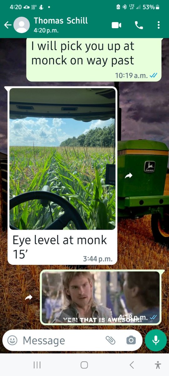 Shawridgefarm's tweet photo. The great thing about having a Claas cab on your sprayer is you can use the whirly bird circle thingy of a window wiper as your row guide! #hightechag https://t.co/LHHNRx8F9O