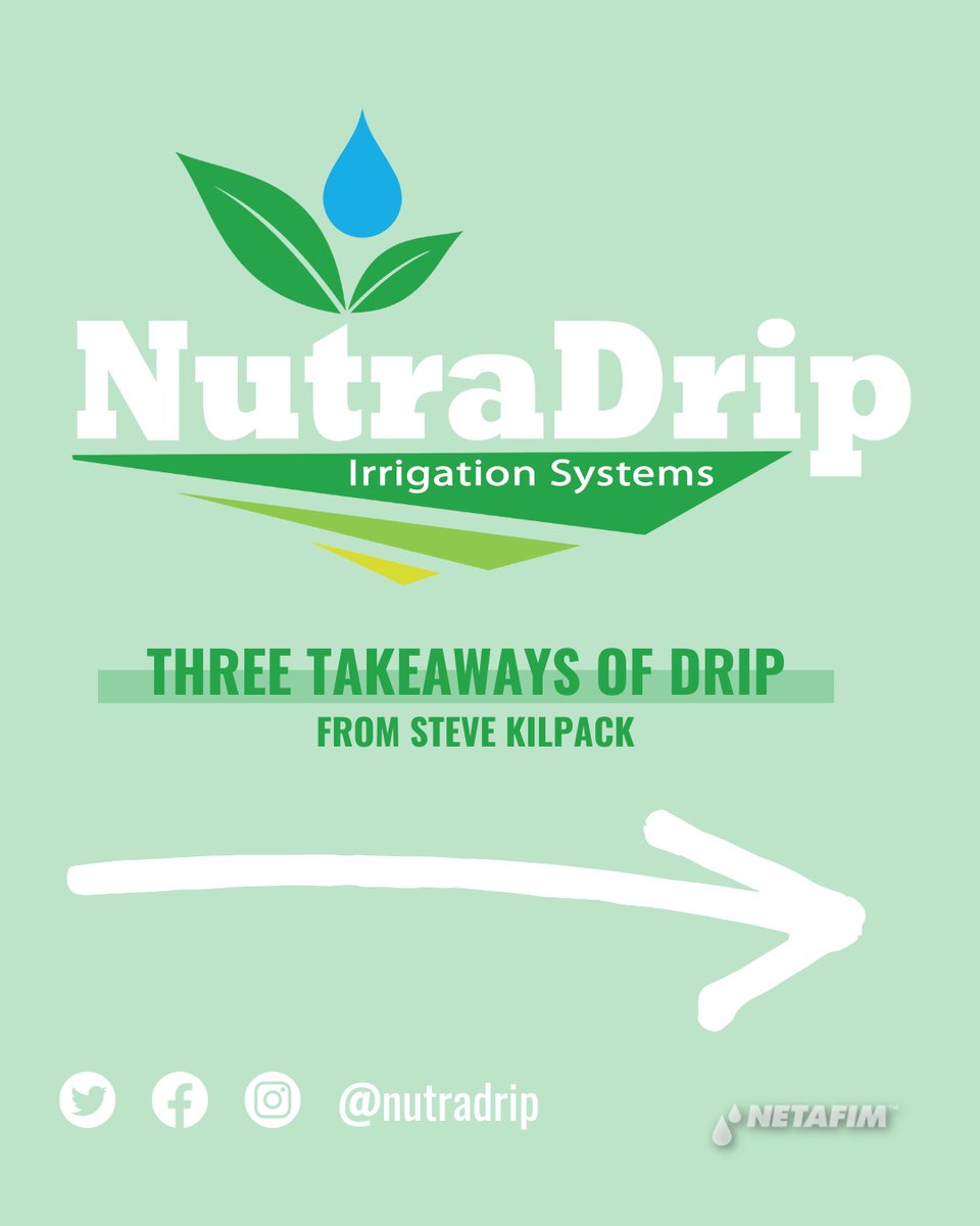 NutraDrip's tweet photo. During the Ag PhD Day panel, Steve Kilpack gave three amazing takeaway's when considering drip!

#nutradrip #dripirrigation #netafim #growmorewithless #irrigation #irrigationsystem⁠ #dripsystem #agtech 
#agricultureworld #agriculturalirrigation https://t.co/kISwBOC2Rw