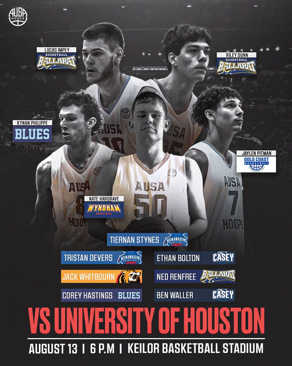 AUSA_Hoops's tweet photo. @UHCougarMBK take on AUSA Hoops to Victorian Class of ‘24 and ‘25 this Sunday.
College Coaches around the Country tune in. Livestream link to come. https://t.co/waiTPSMRWp