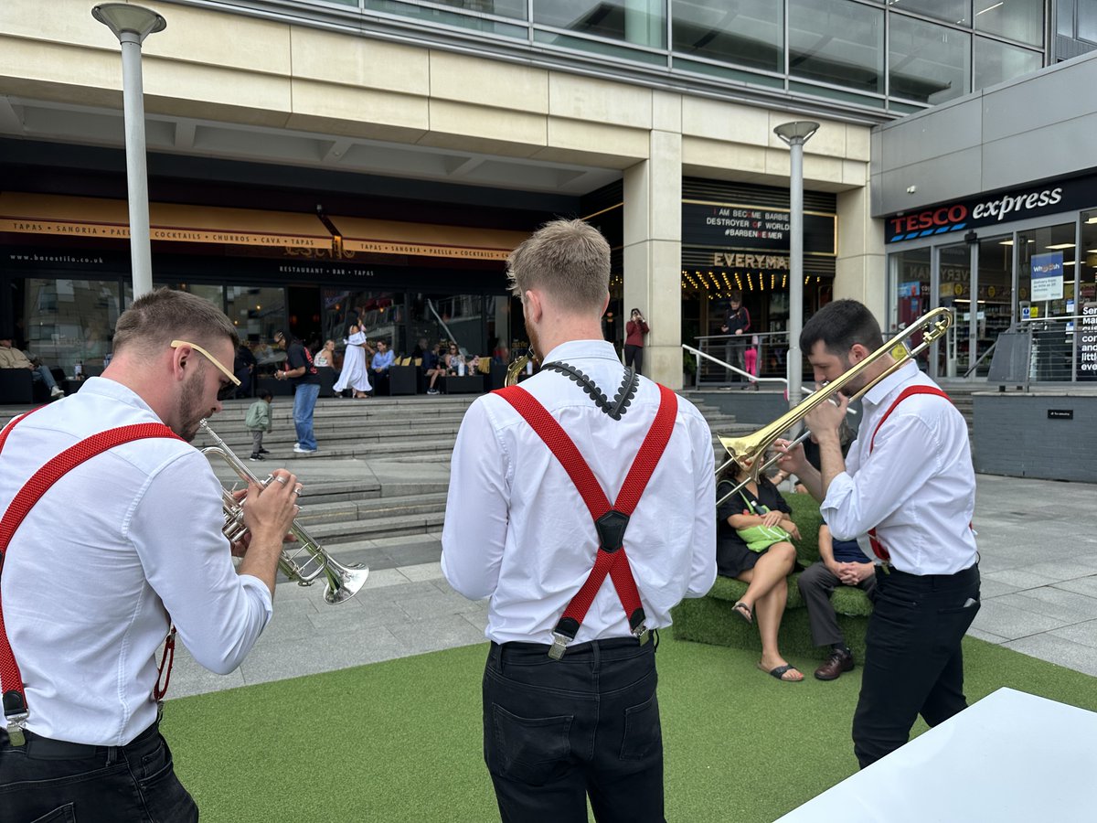 It's back this weekend! The #Mailbox Canalside Festival returns ⏰ 12pm-2pm on Sat 12 Aug, Sat 19 Aug, Fri 25–Sun 27 Aug. 

We’ll be joined by Keep Off The Brass on the Mailbox Canalside - an eclectic fusion of live DJ spinning classics, funk &amp; soul with brass band! 🎷