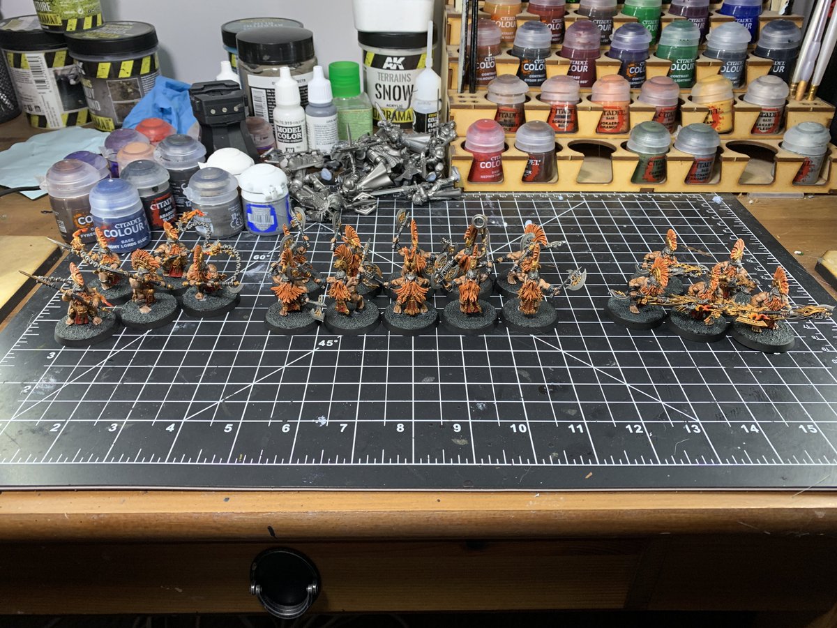 brandanking72's tweet photo. Painted up 20 fyreslayers! #PaintingWarhammer #ageofsigmar #fyreslayers #warhammer #WarhammerCommunity https://t.co/Sf8Ejv1Q9S