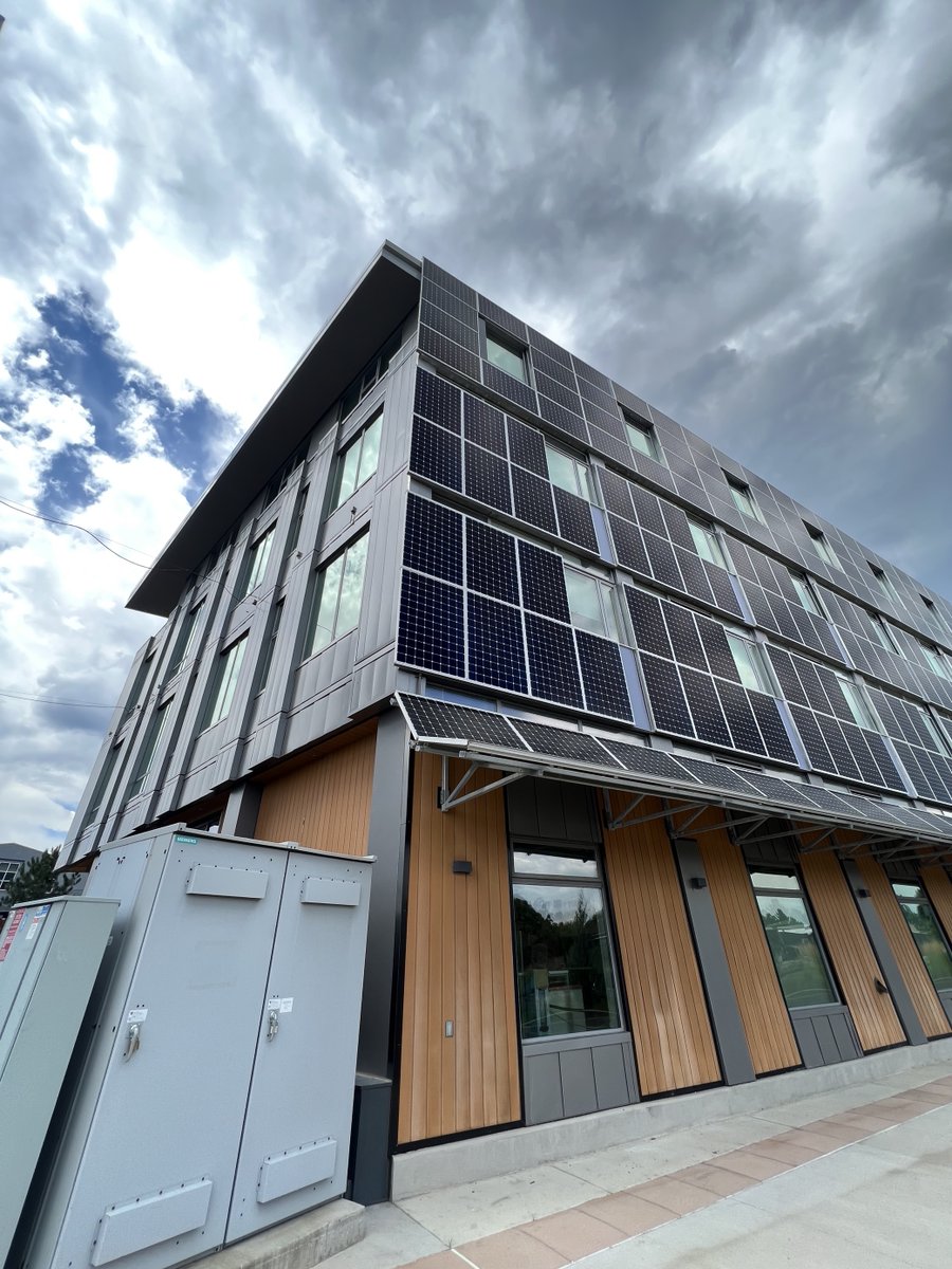 christiantfong's tweet photo. After nearly 3 years of working at RMI, including 2 years in our Boulder office, I finally took a tour of the building, and got the answer to the number one question I've had since working here:

Why on earth would we put vertical solar panels on an east-facing wall? https://t.co/IJEms0dXzU