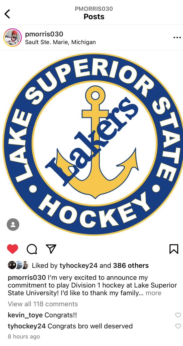 BrickHSHockey's tweet photo. Congratulations to Junior Peter Morris on his commitment to Lake Superior State! We are proud of your hard work and excited for your future. Keep grinding 💪 https://t.co/WaWTrB55zA