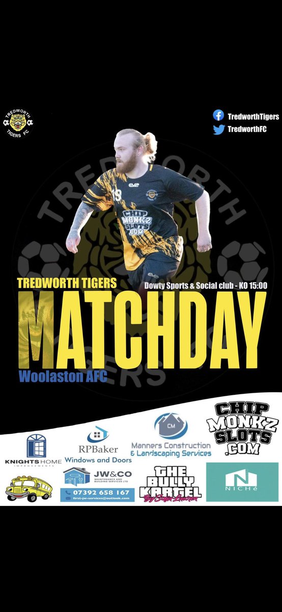 Saturday we host <a href="/WoolastonFC/">Woolaston AFC</a>  .Our first game in <a href="/GNSLOfficial/">GNSL</a> Division 1! Highest level the club has achieved 🐯 
<a href="/chipmonkz/">Chipmonkz💰</a> <a href="/manners9669/">chris manners</a> <a href="/RPB_Windows/">RPBaker Windows & Doors</a>