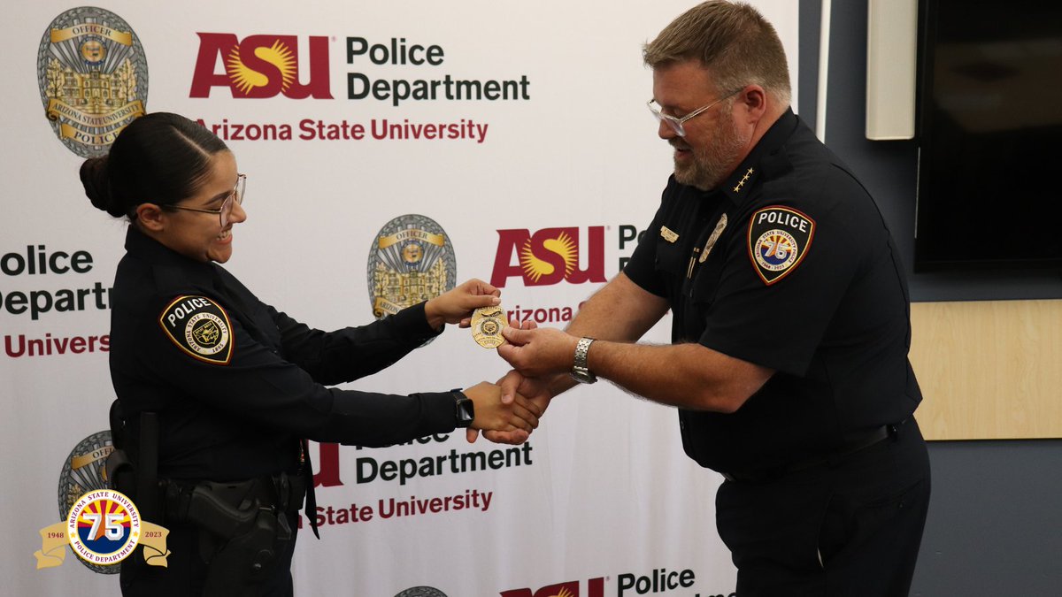 ASUPolice's tweet photo. We're excited to welcome Officer Jazmin Hernandez to the #ASUPD team!
Officer Hernandez comes to us from El Paso, TX, where she gained valuable experience working with a diverse and multi-cultural community.
#WelcomeAboard #joinOurTeam #75YearsOfService #ASUPolice 🔱🚔 https://t.co/HZUKLqRwt0