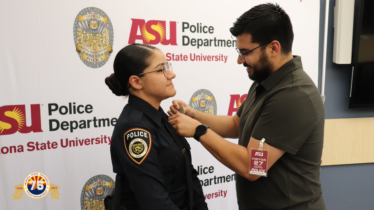 ASUPolice's tweet photo. We're excited to welcome Officer Jazmin Hernandez to the #ASUPD team!
Officer Hernandez comes to us from El Paso, TX, where she gained valuable experience working with a diverse and multi-cultural community.
#WelcomeAboard #joinOurTeam #75YearsOfService #ASUPolice 🔱🚔 https://t.co/HZUKLqRwt0