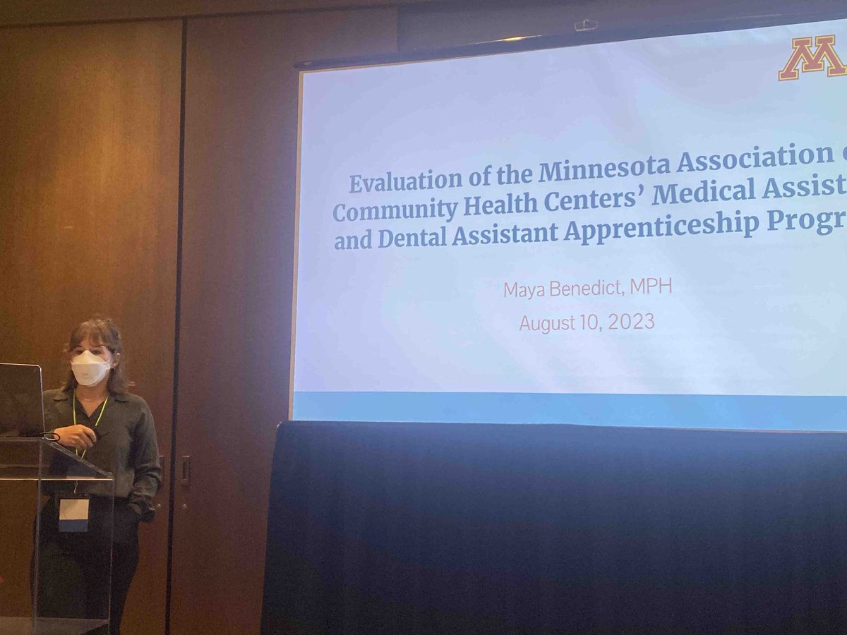 So thankful to have <a href="/PublicHealthUMN/">UMN School of Public Health</a>  Recent graduate Maya who worked with fellow students to evaluate our workforce apprenticeship program and present at this years #ManyFacesConference !
