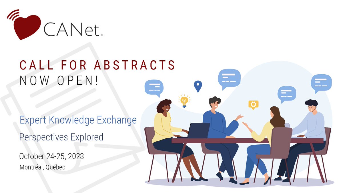 CALL FOR ABSTRACTS! Interested in attending our Expert Knowledge Exchange? CANet will cover your travel costs and accommodations to attend! Submit your abstract today! More details and apply at canetinc.ca/events/eke-per…