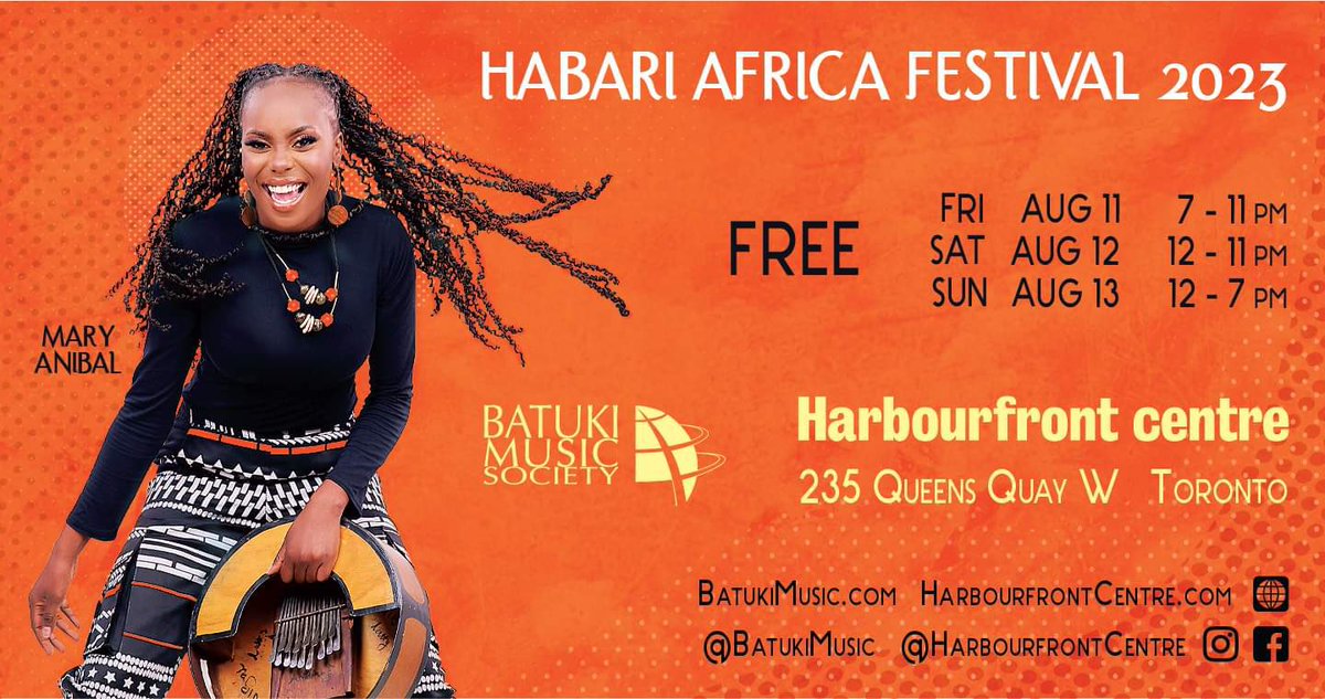 Le festival Habari Africa = un festival artistique &amp; musical multidisciplinaire qui présente la richesse &amp; la diversité des cultures africaines

C’est ce week-end à travers la musique,  danse,  cinéma et arts. 
Artistes émergents au Canada

🧡