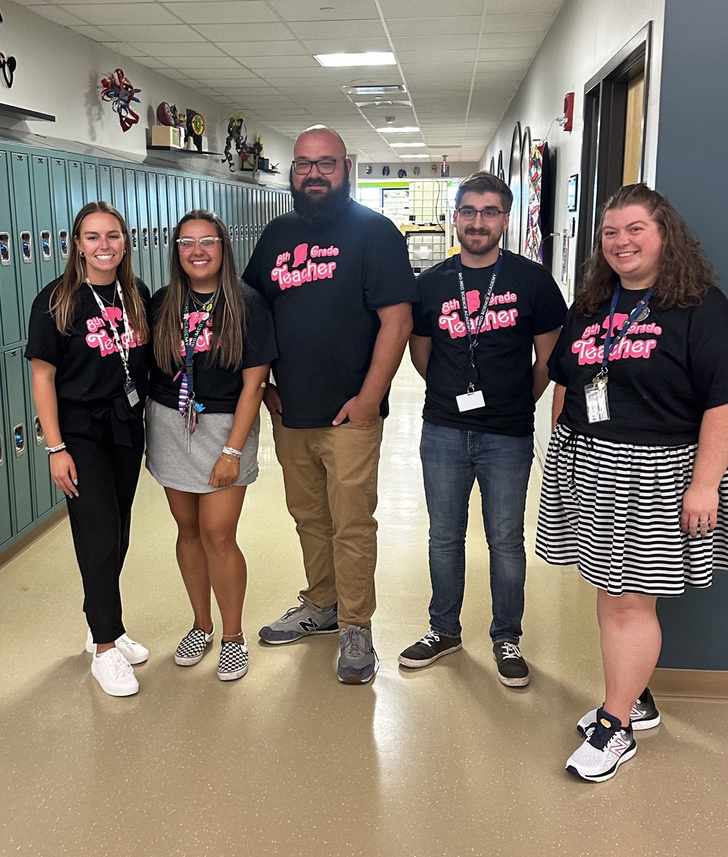 IT_with_HD's tweet photo. An amazing 1st day with #ourbmsa 8th grade team. #HelloBarbie @Mr_Ullinger @shaheen_bmsa @tubbsmath @JHoltzEDU https://t.co/svlNKM5iNe