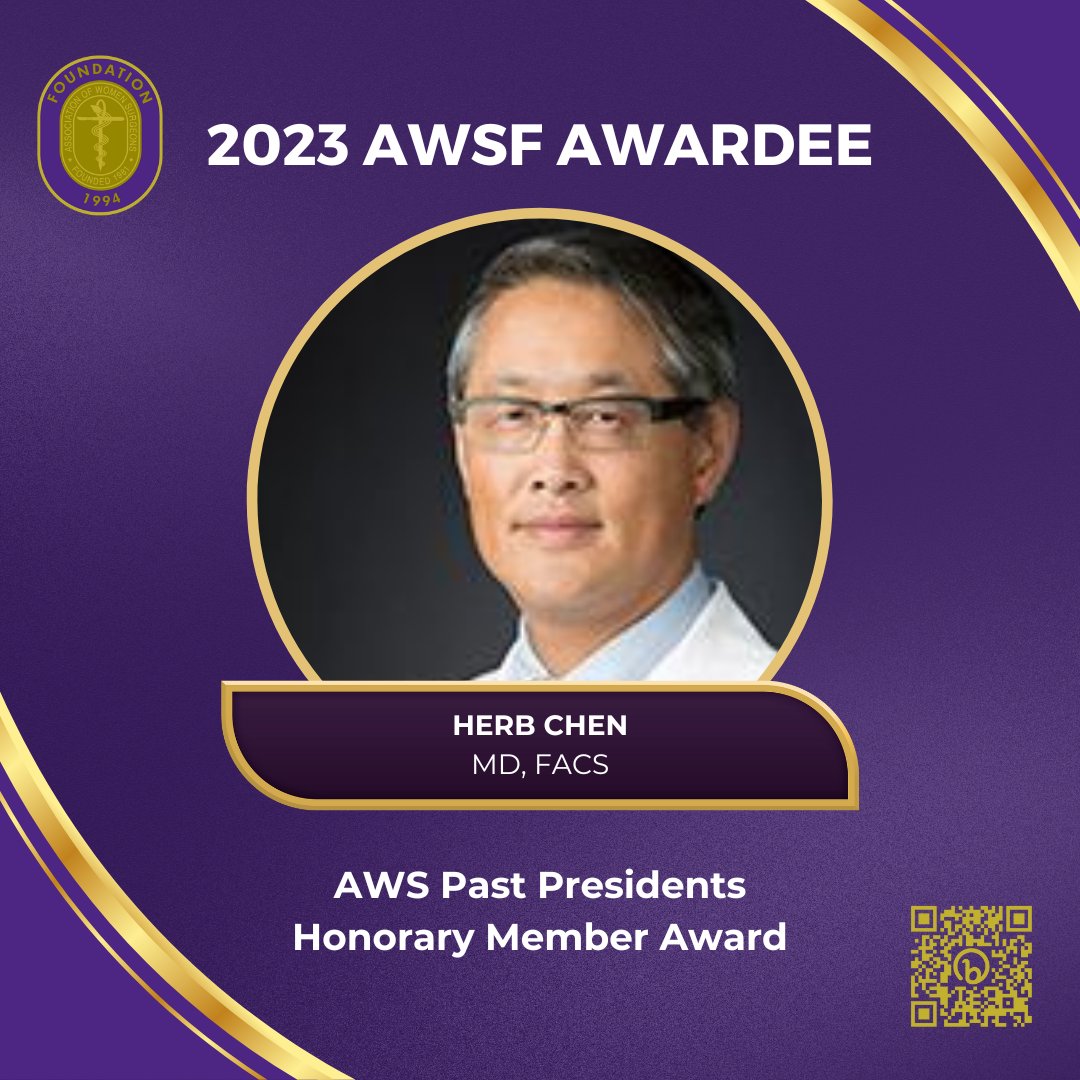 Announcing the 2023 AWS Past President Honorary Member: Herb Chen, MD, FACS, of the University of Alabama at Birmingham!

<a href="/UABSurgery/">UAB Surgery</a> <a href="/herbchen/">herb chen</a> 

#FoundationFriday
