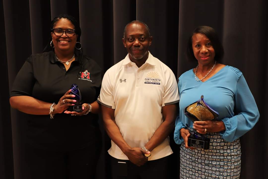 PortsVASchools's tweet photo. Congratulations to our 2023 Assistant Principal of the Year Dr. Sonji Hairston from @ManorHS757 and 2023 Outstanding Principal of the Year Rosalyn Exum from @PPS_CPI! They were honored today at the conclusion of the summer Leadership Institute! #PPSShines #PPSBridgeBuilders https://t.co/GrmKTw7eZ4