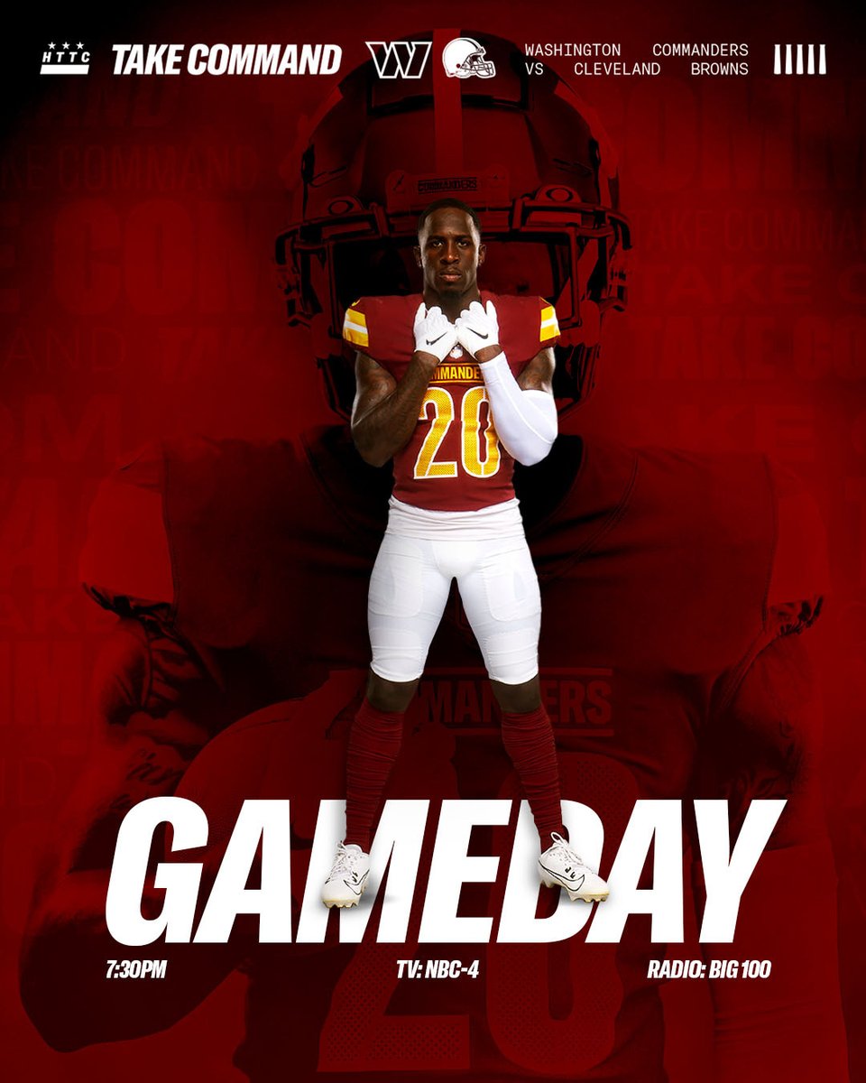 Commanders's tweet photo. WE PLAY FOOTBALL TODAY https://t.co/J0Xo4DKuw7