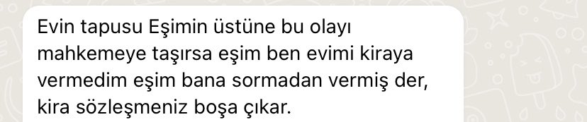 @postvanitas kira sozlesmesine esinin imzasini taklit ederek imza atan ev sahibimin bana attigi mesaj bu. bunlara mi vicdan yapmamiz gerekiyor mentlere bak korkunc