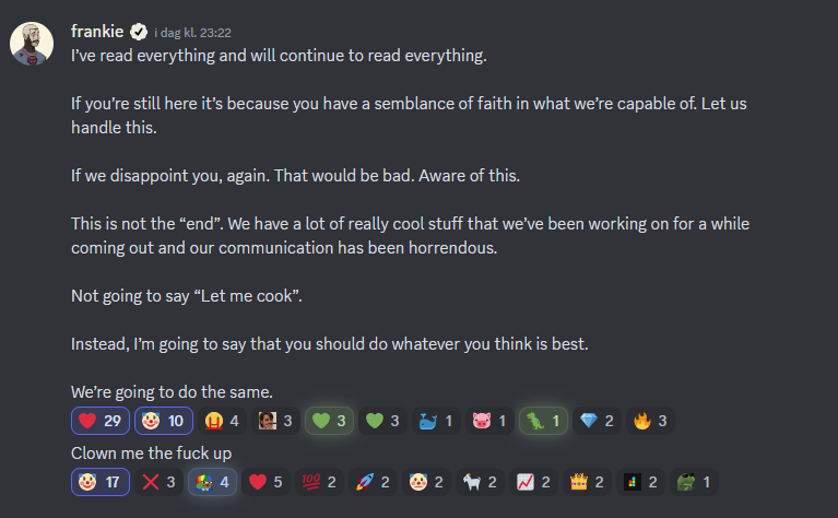 Message from <a href="/frankdegods/">Frank</a> to the entire <a href="/DeGodsNFT/">DeGods</a> community:
