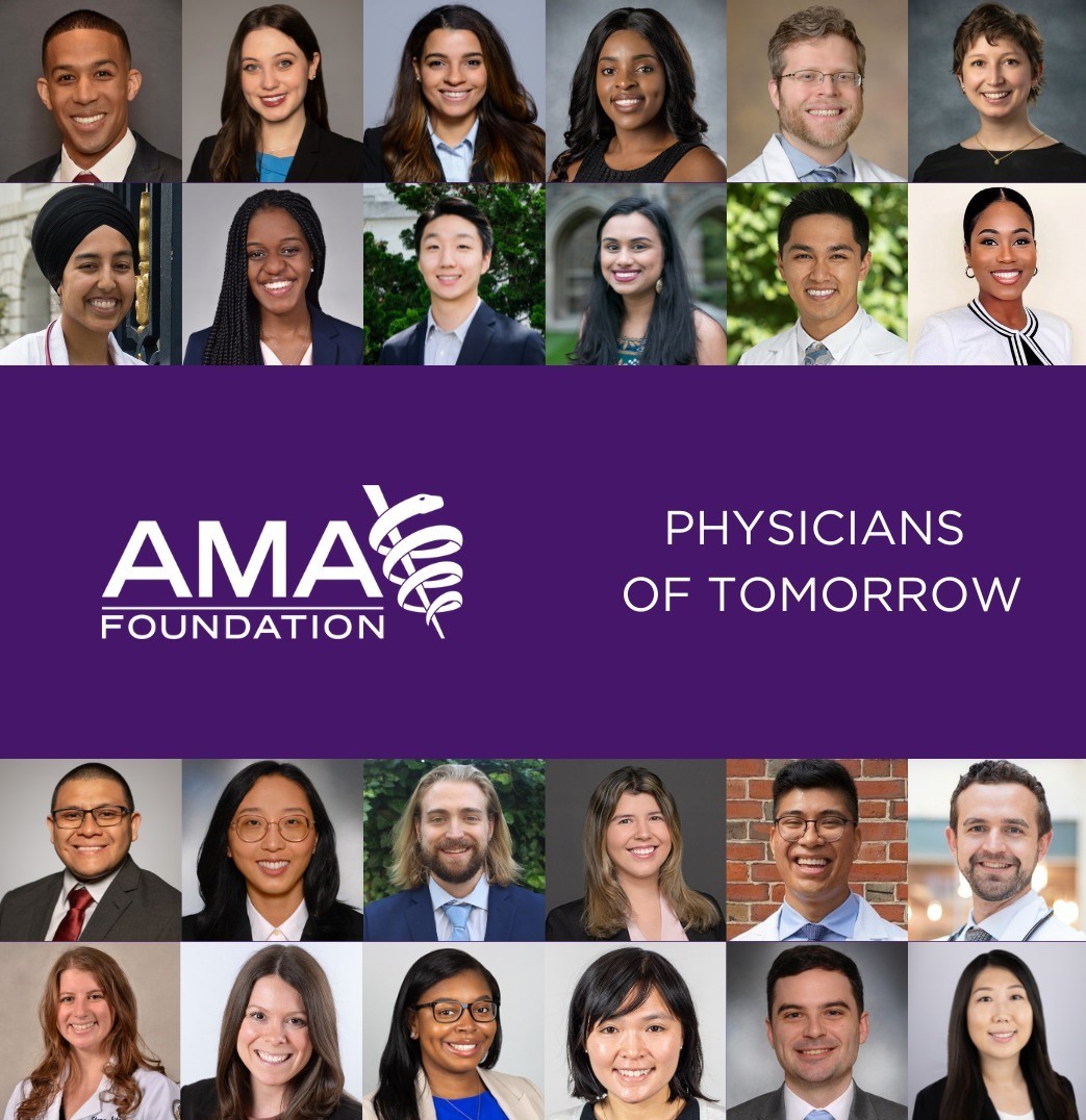 We are excited to announce the 2023–24 Physicians of Tomorrow scholarship recipients! Read the official announcement at bit.ly/45ofX8a. #AMAFoundation #HealthEquity #MedicalStudents #Scholarships #MedicalSchool #FuturePhysicians