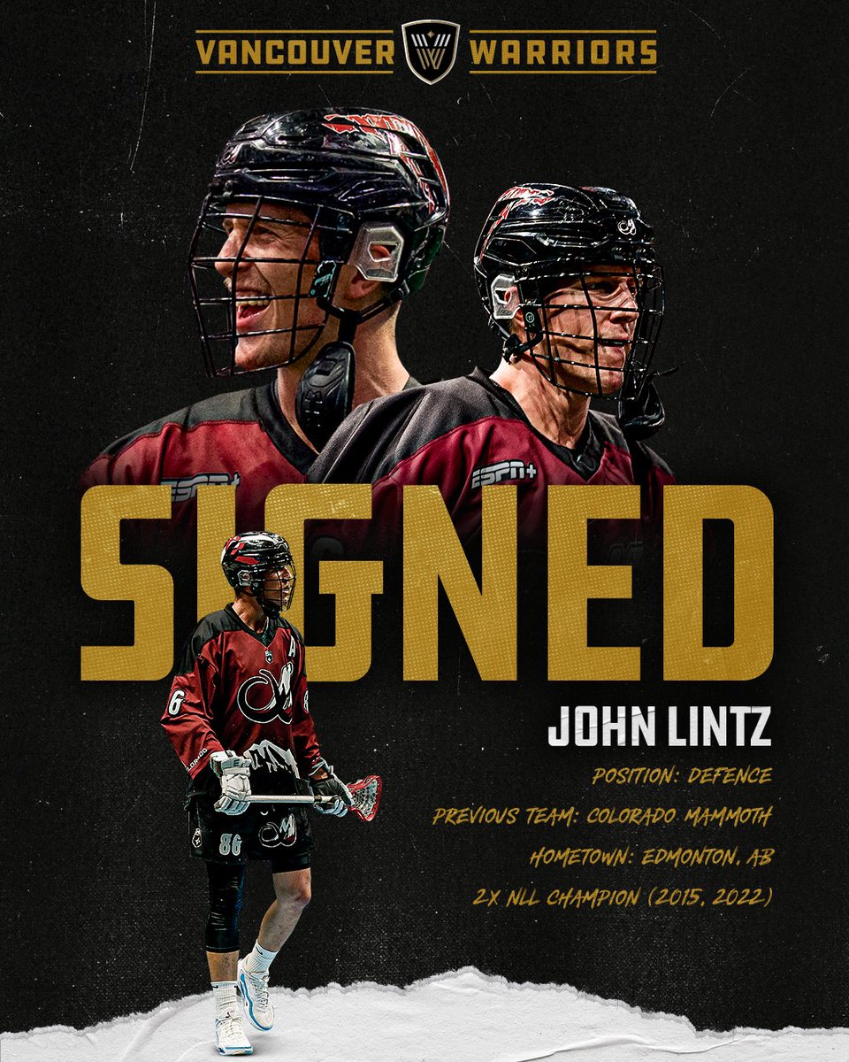 Welcome to Vancouver, John! 👋

✍️ The Vancouver Warriors have signed defenceman John Lintz. [Pending League Approval]