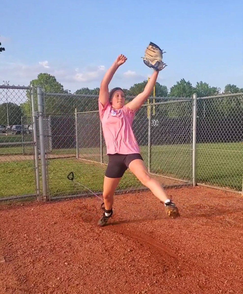 Working on stride an push.  Band on right foot.
