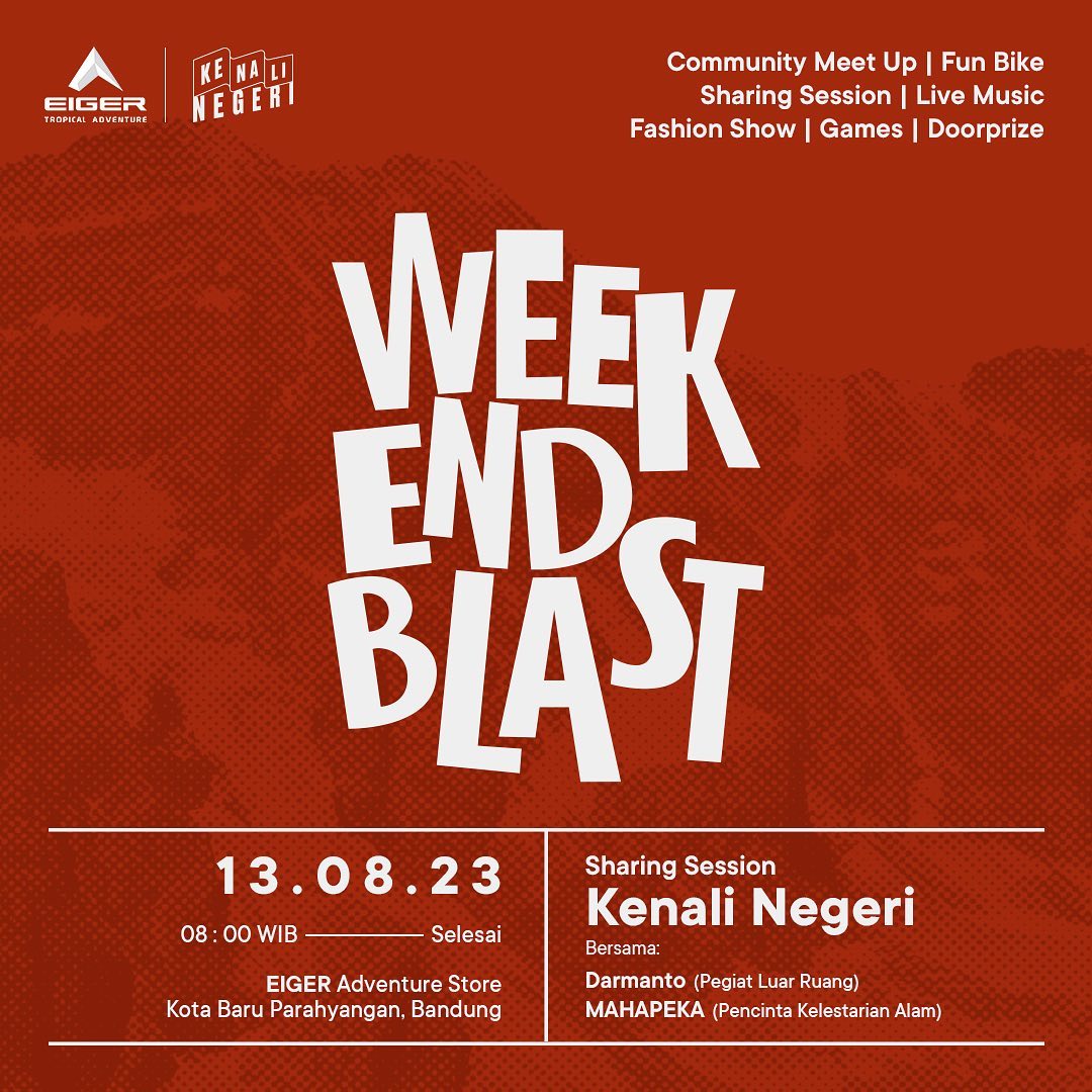eigeradventure's tweet photo. Halo Eigerian #Bandung, EIGER Weekend Blast siap menemani weekend-mu!
Siapa di sini yang suka bersepeda setiap weekend? Ayo, gabung di acara Fun Bike bareng EIGER menuju EIGER Adventure Store Kota Baru Parahyangan dari dua meeting point berikut-
#EigerWeekendBlast #KenaliNegeri https://t.co/NO8l79Ww0I