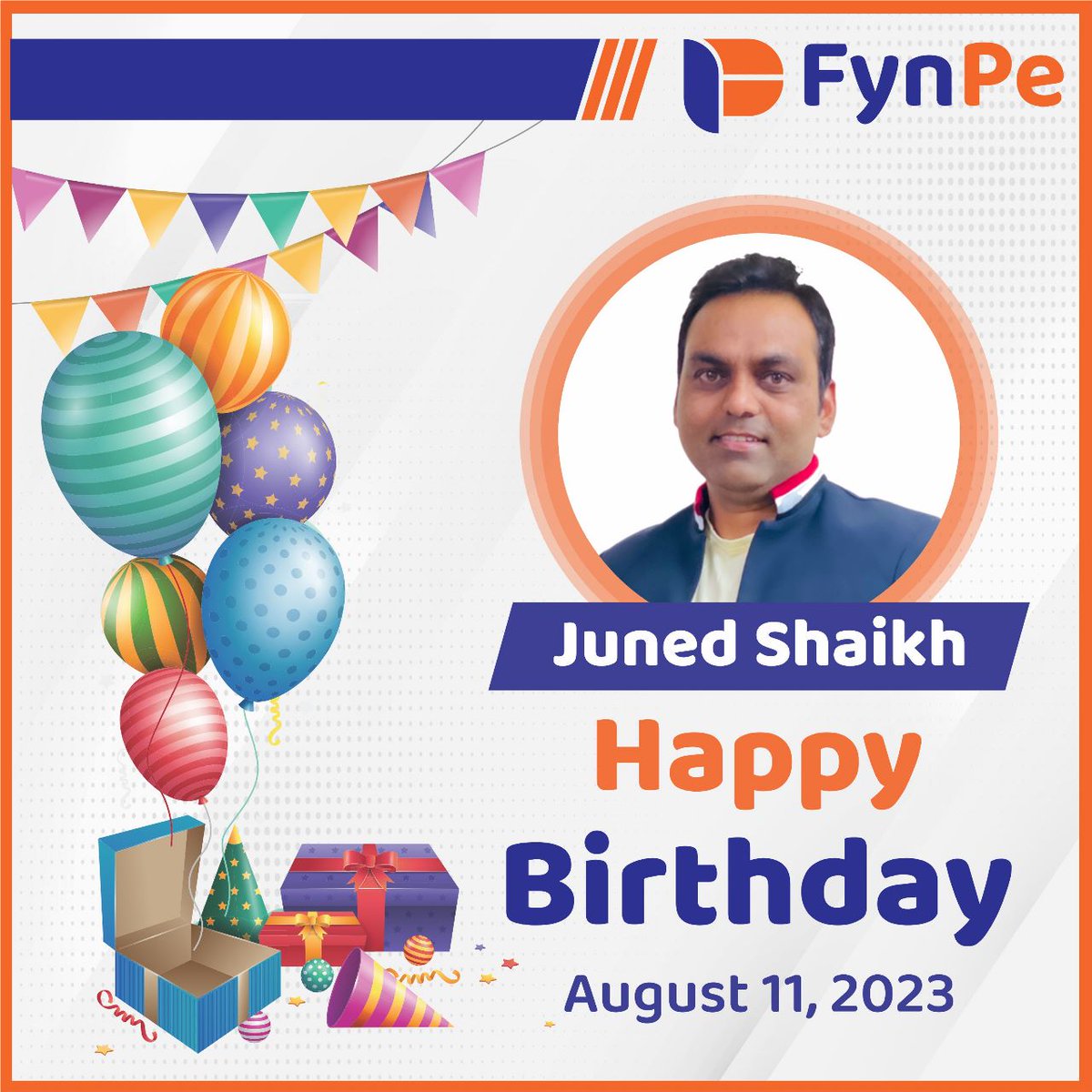 fynpe_payments's tweet image. Warm wishes to Juned Shaikh, from Team FynPe on his Birthday today ! #fynpe #happybirthday #birthday #birthdaycelebration