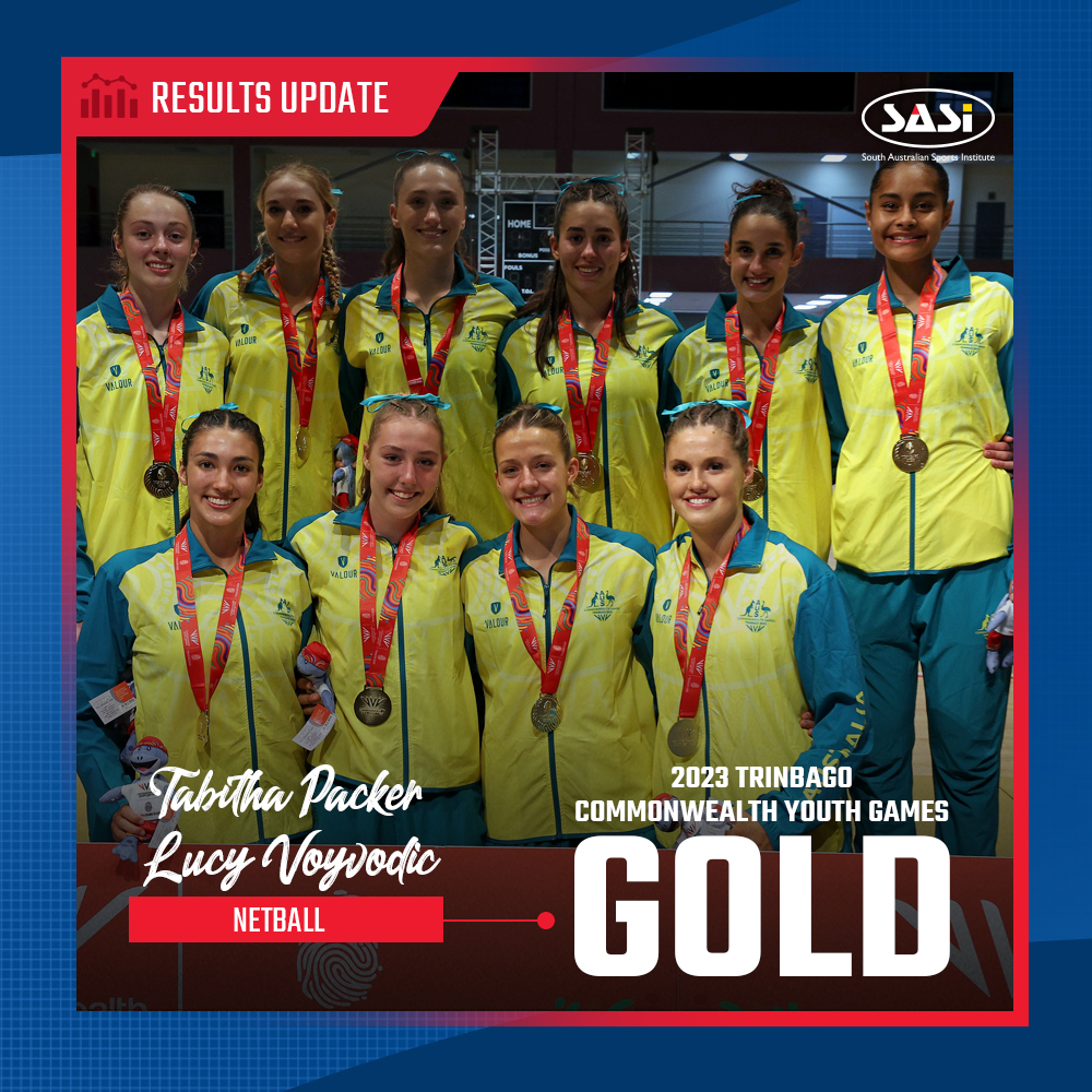 SASI_sport's tweet image. It&apos;s a GOLD medal for our Australian FAST5 netball team at the 2023 Trinbago Commonwealth Youth Games 🥇 SASI athletes Lucy Voyvodic and Tabitha Packer were part of the squad who defeated South Africa 39-29 to cement themselves as the inaugural FAST5 champions!
#commgamesaus