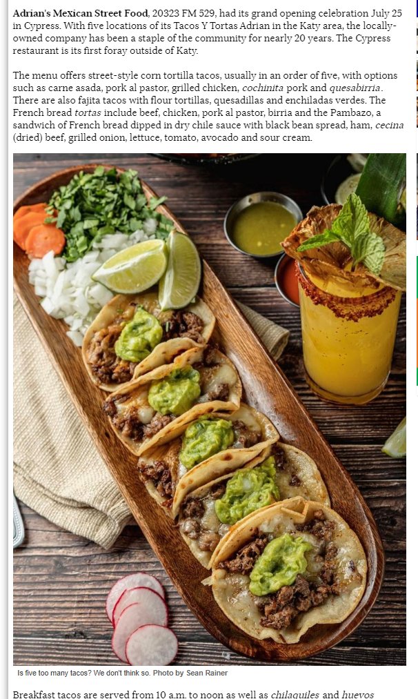 seanrainer's tweet image. One of my favorite clients: Adrian&apos;s Mexican Street Food. 
houstonpress.com/restaurants/na…