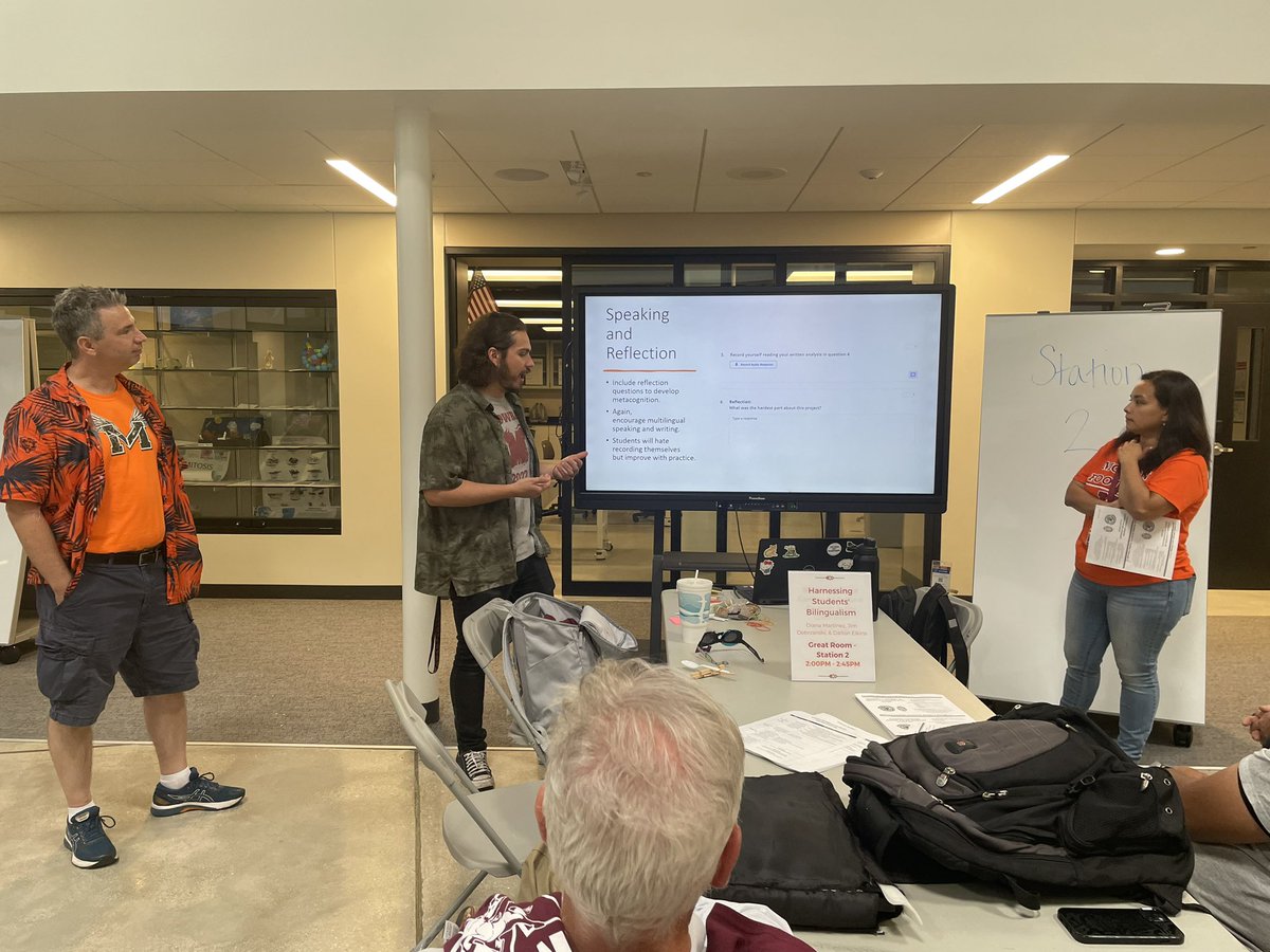 Today’s <a href="/Morton201/">Morton 201</a> Institute Day was the most FUN and beneficial of my career! Credit to <a href="/MrElkins1/">Mr. Elkins</a>, Ms. Huerta, and Ms. Martinez for their collaboration #conmigo on “Harnessing Students’ Bilingualism.” #Gracias to all for making today a day I will always cherish. 🥸😆🥈🙏