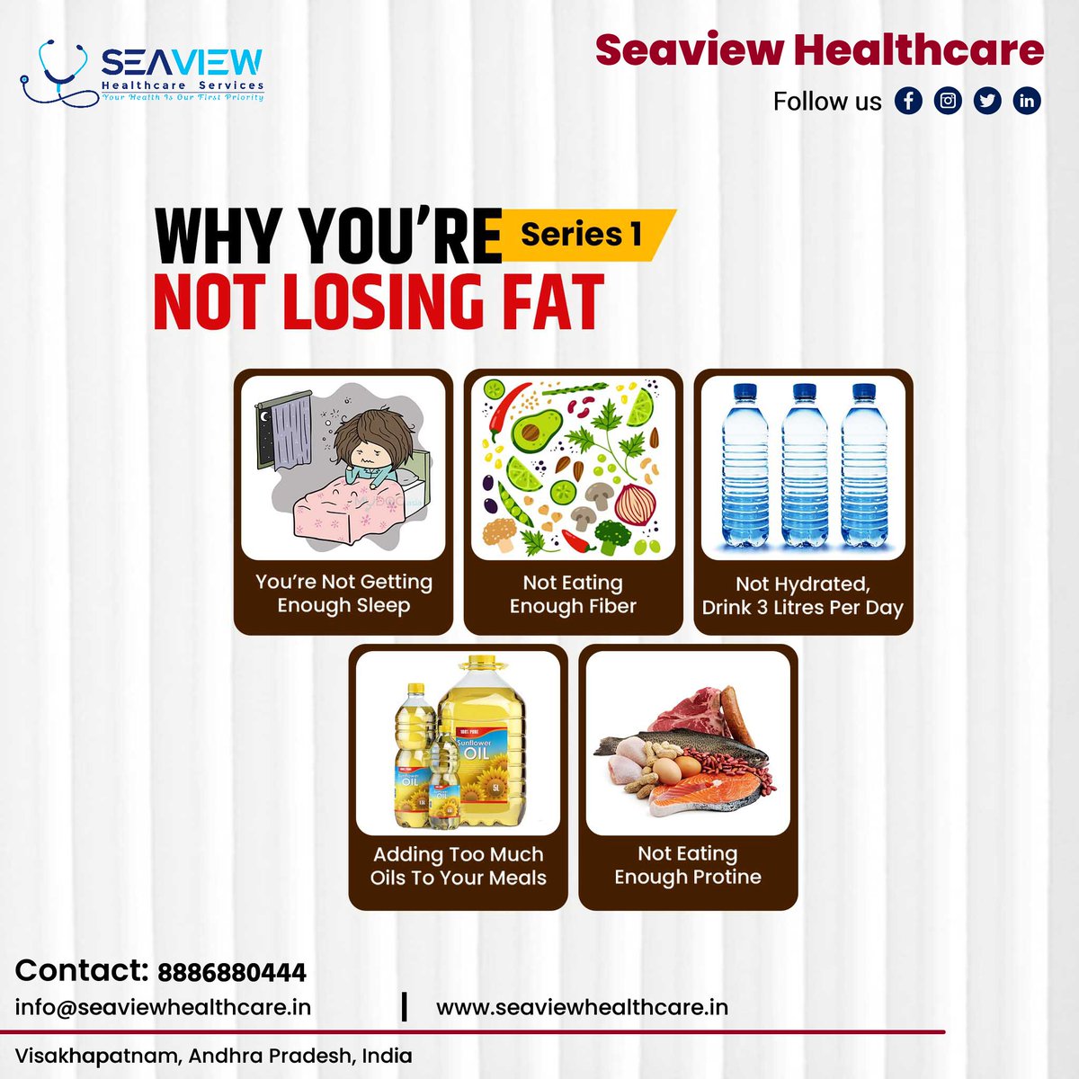 Not eating enough calories. If your body doesn't have enough fuel to sustain your level of activity, you can actually stop losing weight. Overtraining. If you exercise too much, the body sometimes responds by decreasing the amount of calories you burn during the rest of your day.