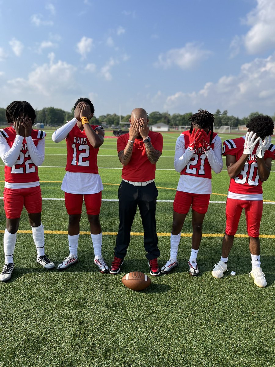 CoachDB_McNeil's tweet photo. 2023 Media Day With my Defense📸 Love these dudes, stay tuned for what’s next🍿🐏 #TheDarkSide #GoooRed https://t.co/itAmgXZn0F