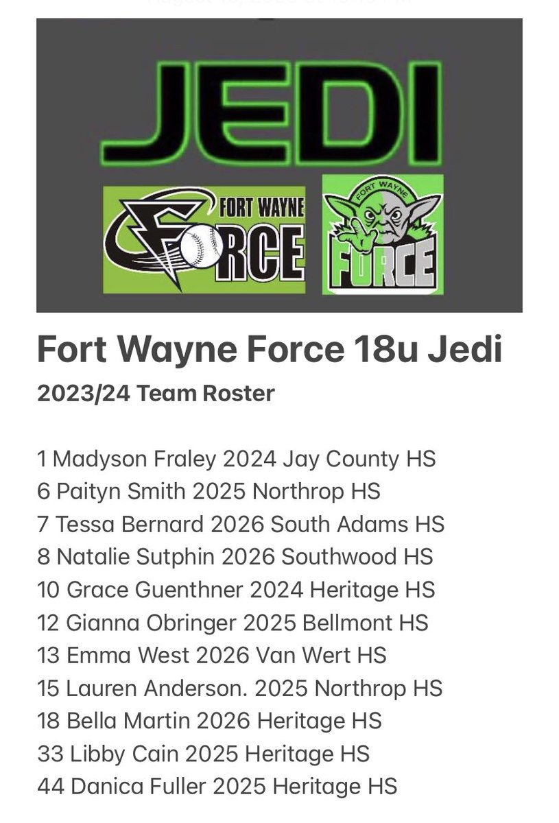 Fort Wayne Force 18u Jedi tweet media
