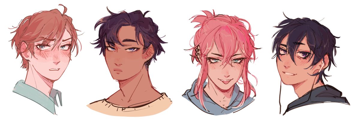 ocs' updated portraits in my more recent artstyle...